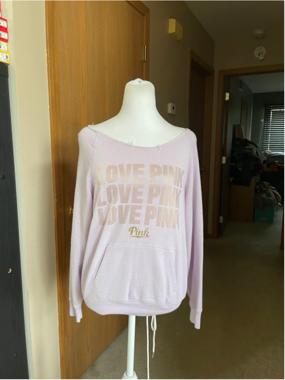 Women's Victoria's Secret PINK Sweatshirt XS Purple Gold Logo
